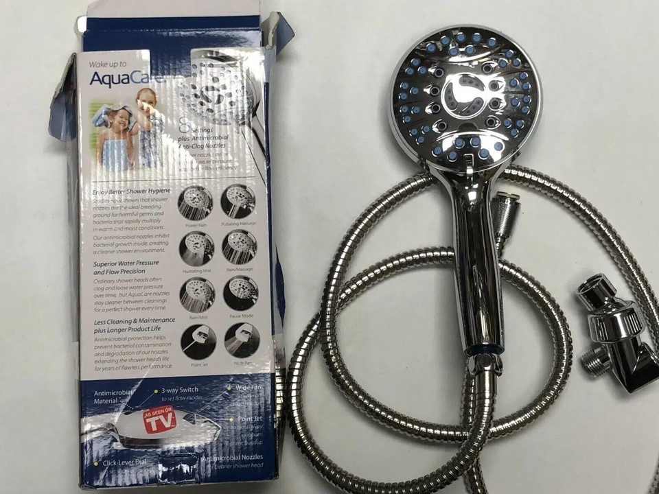AquaCare Antimicrobial Luxury Handheld Shower Head Super Water Pressure Chrome eBay
