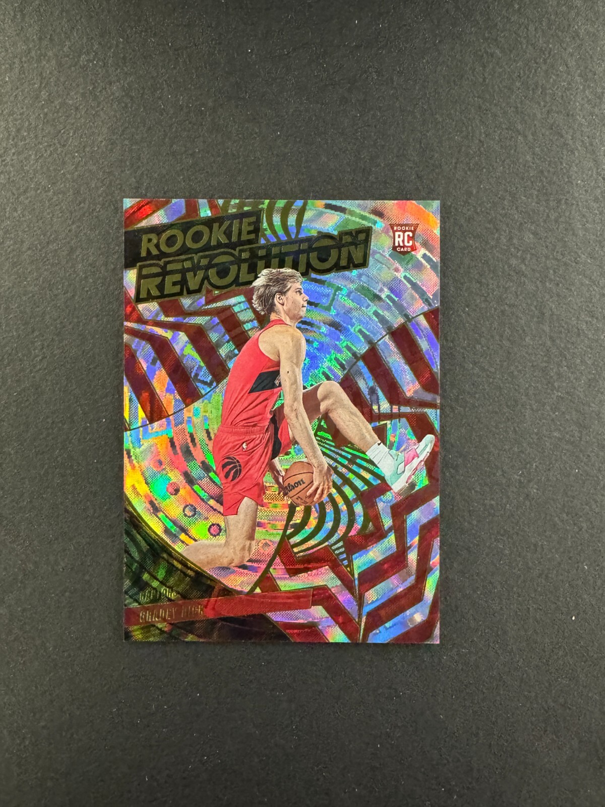 Gradey Dick 2023-24 Panini Revolution Rookie Revolution Fractal RC #3 Raptors