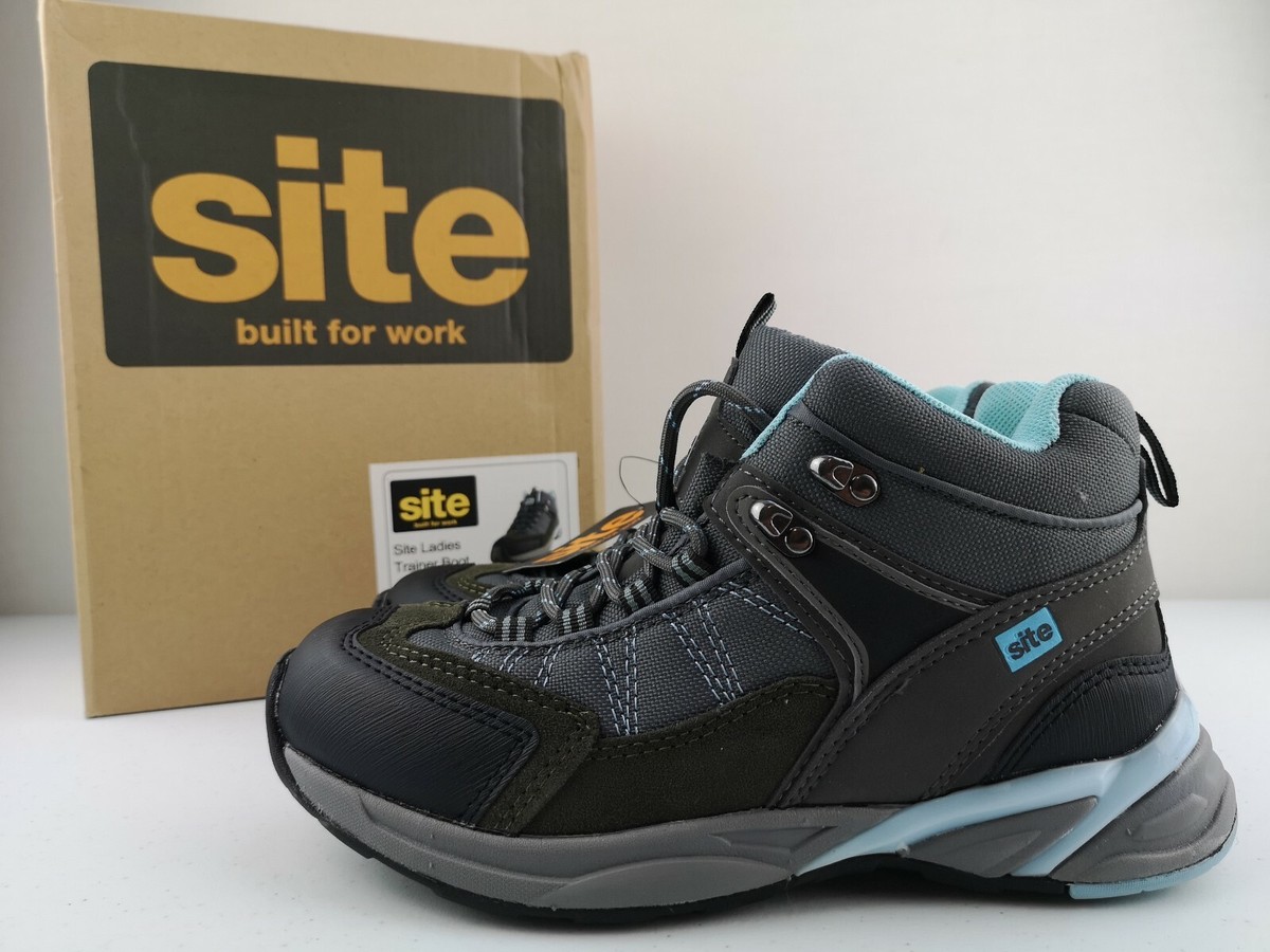 Ladies Site Work Site Trainer Boots BLUE Steel Toe Cap Size UK EUR 38 NEW