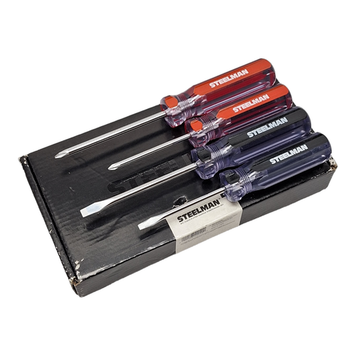 Steelman 4 Piece Slotted and Phillips Head Screwdriver Set With