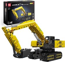 Mould King Mechanical Digger Yellow Building Bricks Model 1113pcs Electric 15061