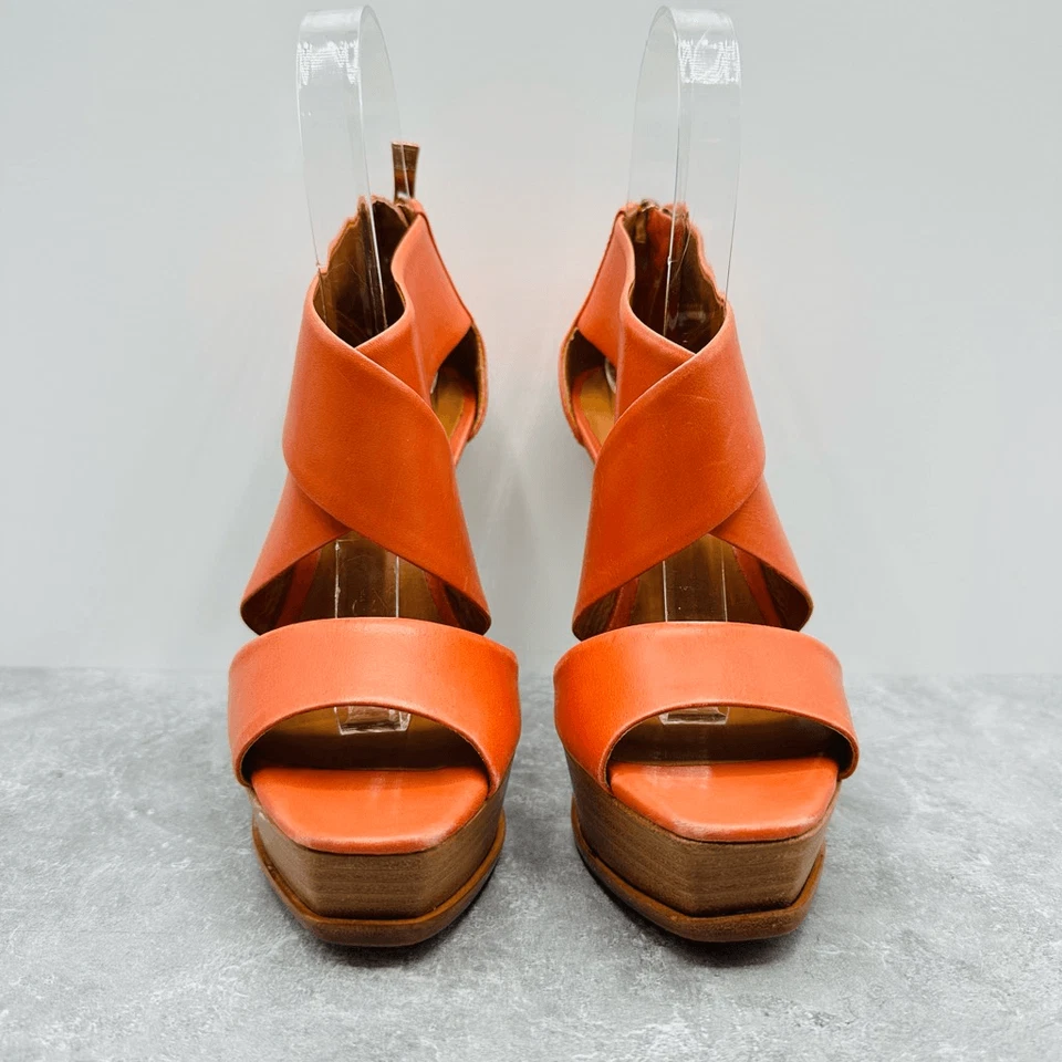 Pour La Victoire Tifara Platform Red Orange Open Toe Platform Sandal $285 Size 5 - Изображение 2 из 4