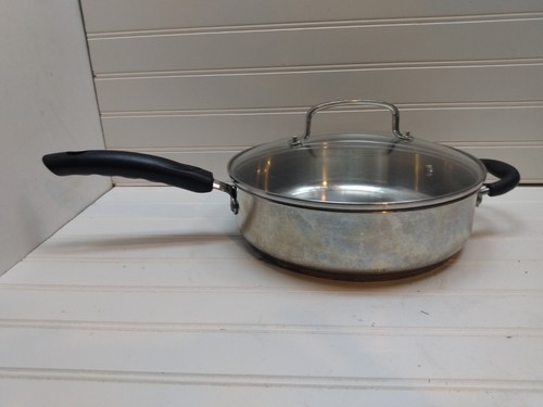 Martha Stewart Stainless 3 Qt Sauce Pan Chicken Fryer 10" Skillet Saute Pot Lid - Picture 10 of 11