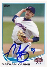 NATHAN NATE KARNS POTOMAC NATIONALS SIGNED CARD MARINERS RAYS ROYALS ORIOLES
