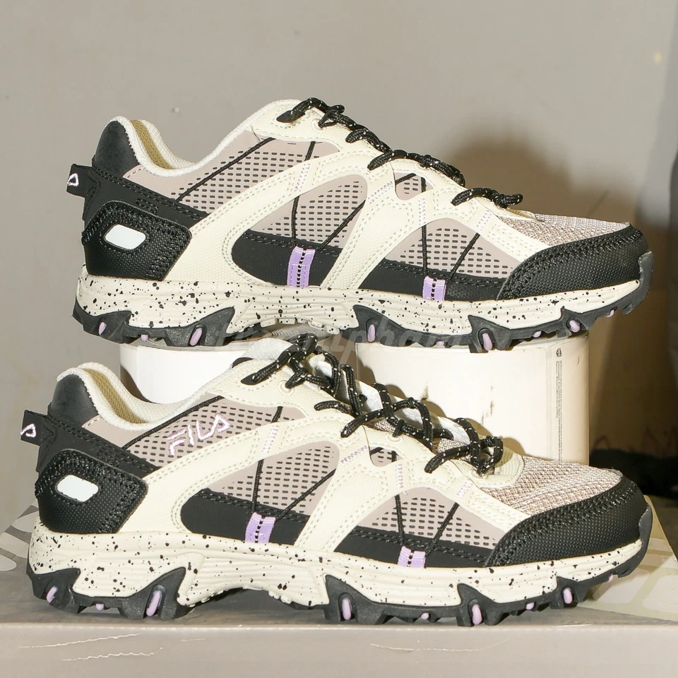 Fila Damas Matronic Trail Zapatos con Cordones Tenis, Tostado/Negro/Lila Foto 2 de 4