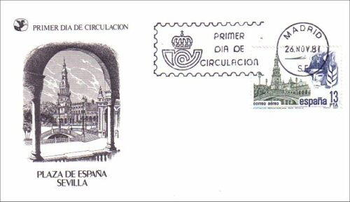 Spain Plaza de Espana Sevilla FDC cover (112)  - Afbeelding 1 van 1