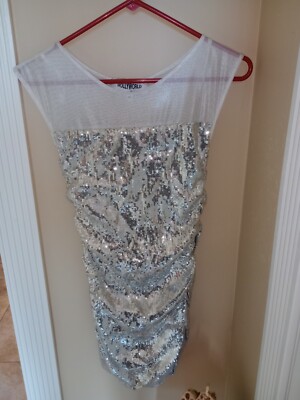 Girls Boutique Silver Sequined Dress By Hollyworld Size 16 Nwot