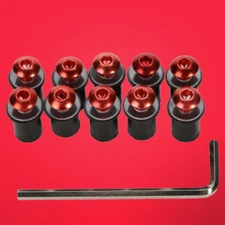 10PCS Motorcycle Windshield Bolts Screws Kit, Aluminum Alloy Fairing Fasteners