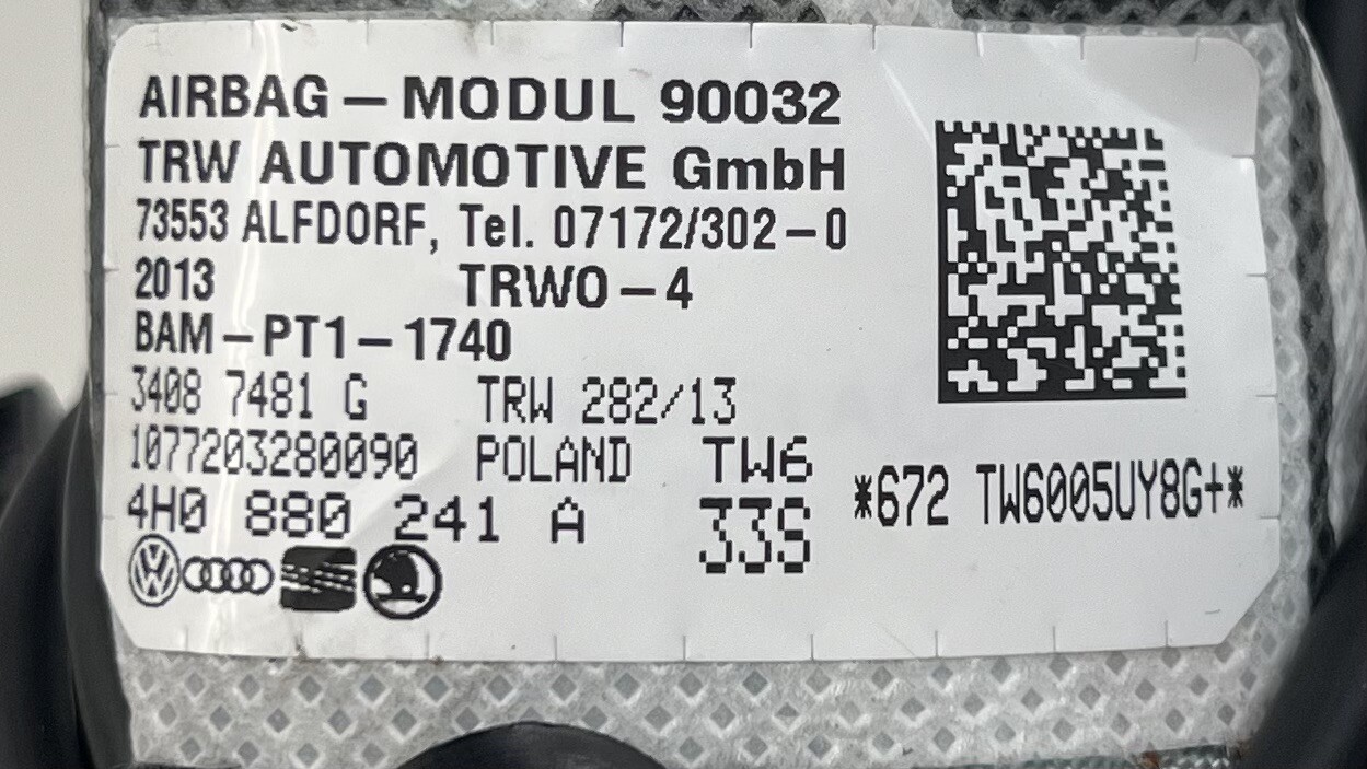 13-18 BENTLEY FLYING SPUR DRIVER LEFT FRONT SEAT AIRBAG SRS 4H0 880 241 A OEM