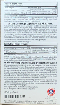LIFEPLUS VEGAN OMEGOLD - 60 CAPSULES - 03/2027 EPA DHA