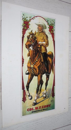 1976 AFFICHETTE 28 X 40 BUFFALO BILL'S WILD WEST SHOW WILLIAM F CODY 1893-1900 - Imagen 2 de 2