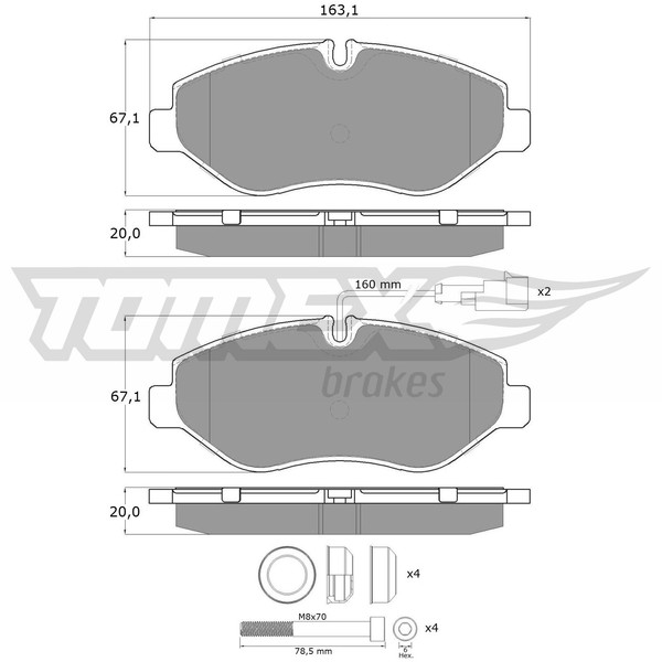 Tomex Brakes BremsbeläGe Bremsbelegsatz Vorne FüR Nissan Cabstar NT400-image