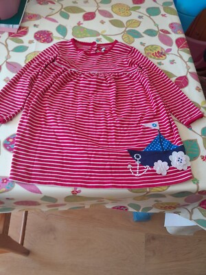 Jojo Maman Bebe Breton stripe nautical theme dress, 4-5 yrs, VGUC