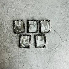 KIS Silver Tone Mini Picture Frame Charm Lot of 5