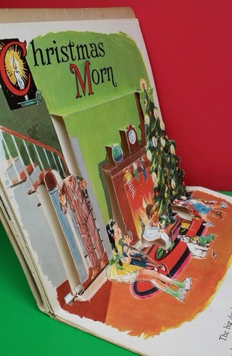 Vintage Christmas Time Action Fold Out Pop-Up Christmas Book Christmas Everyday - Foto 14 di 19