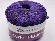 Berlini Ladder Ribbon Yarn #161 Purple Royale 50gr 142yds