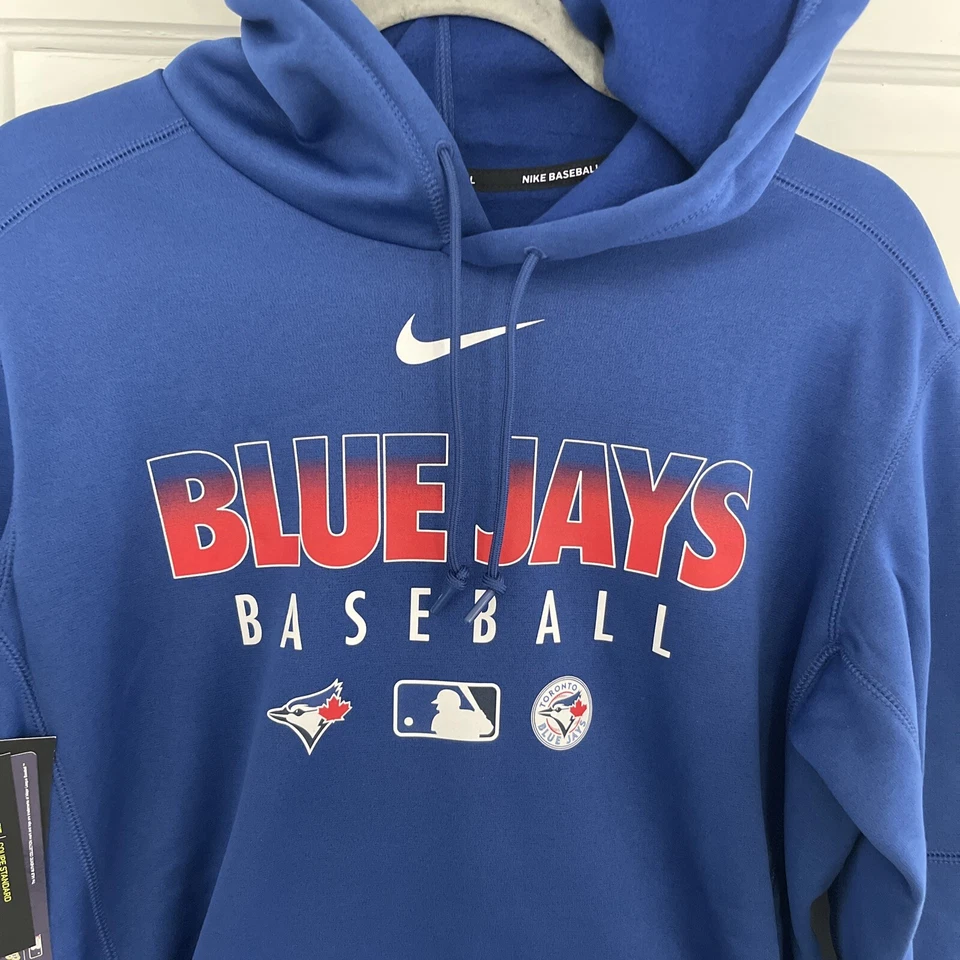 Nuevo MLB Toronto Blue Jays Nike Auténtico Logo Pullover Sudadera con Capucha M Centro Swoosh Foto 2 de 4