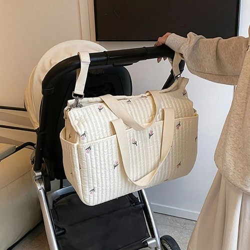 Large Capacity Korean Style Diaper Bag Embroidery Bear Stroller Accessory - Picture 6 of 12