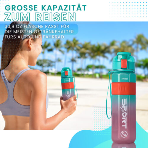 1L/2L Wasser Trinkflasche Training Sport Fitness Gym Bottle Wasserflasch Neu - Bild 5 von 27