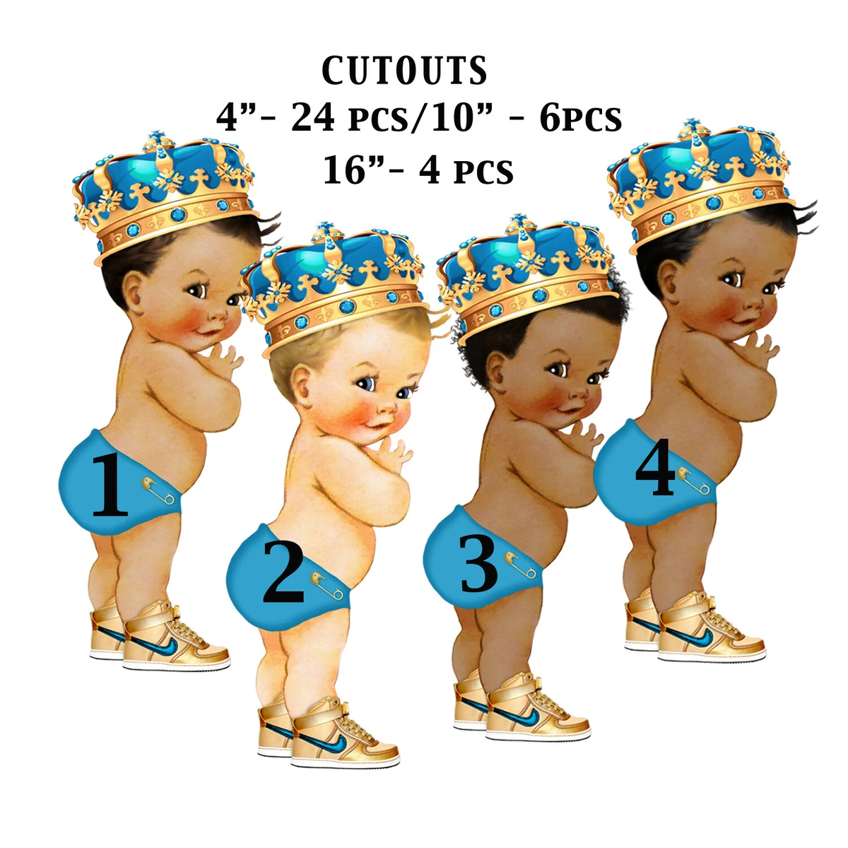 Royal blue and gold hotsell crown prince baby shower