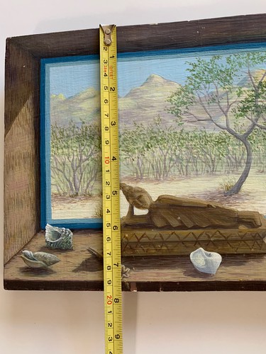 Vtg Painting Healing Landscape Meditation Zen Buddhist Wood Relaxation Plaque - Picture 9 of 11
