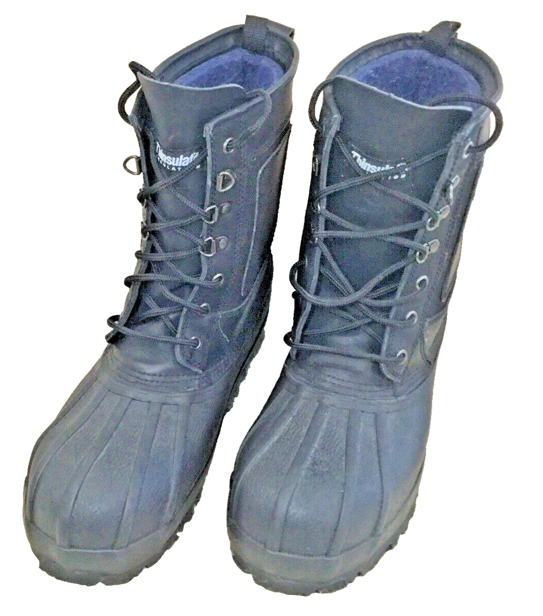 WORX 5910 Men's Size 7 Waterproof Black Winter Snow Boots ANSI Z41 Steel Shank