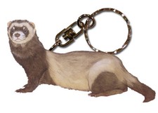 Ferret Keychain Wooden