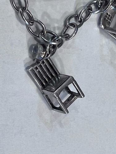 Vintage MMA Charles Rennie Mackintosh Sterling Silver 925 Chairs Charm Bracelet - Picture 6 of 9