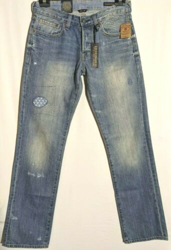 Women's Lucky Brand 221 Jeans Slim Straight Distressed Blue Size 12 Leg 32" NWT  - Picture 1 of 12