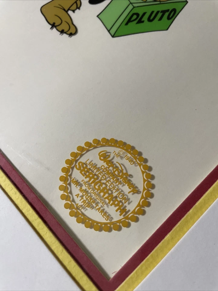 Mickey Mouse Animación Celular Walt Disney Edición Limitada Litografía Arte PLUTO De Colección X1 Foto 3 de 4