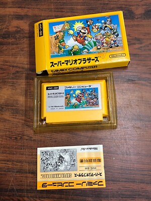 SUPER MARIO BROS. Famicom Nintendo NES W/Box HVC-SM Tested Japan