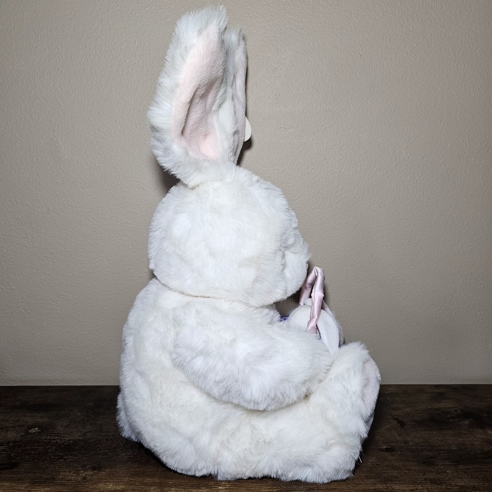 Easter Chosun Bunny Rabbit Stuffed Animal Toy White Pink 10" Kids Plush