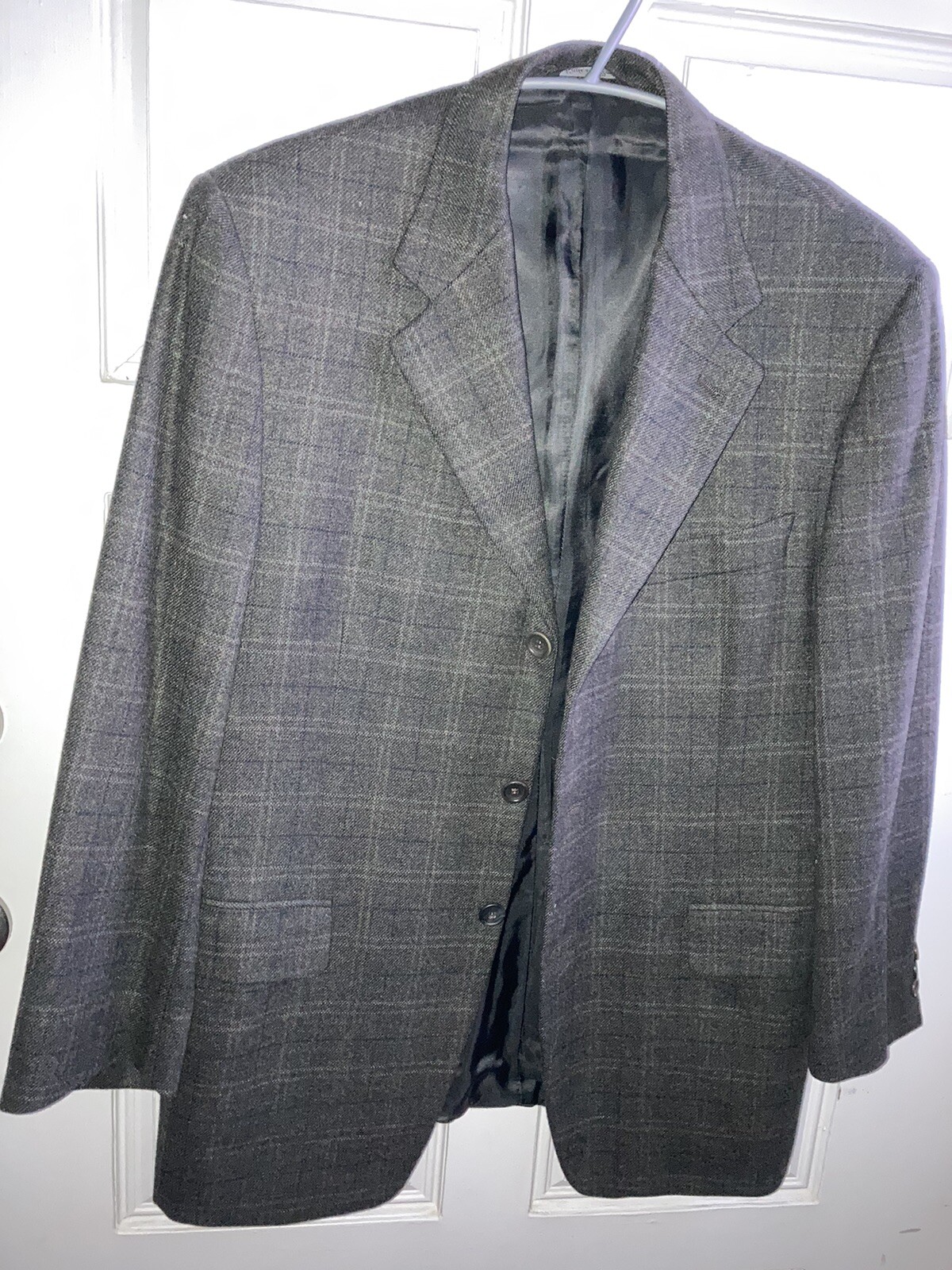 CANALI Men's Wool Cashmere Green Plaid Three Butt… - image 6