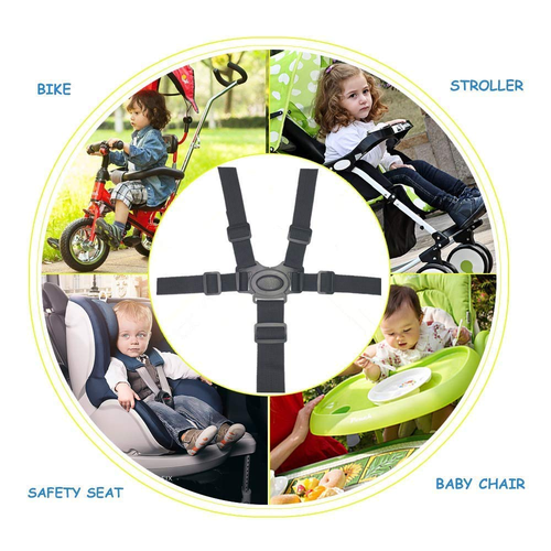 Cinghie Seggiolone Regolabile 5 Punti Imbracatura Sicurezza Bambino Ricambio Passeggino. - Foto 5 di 5