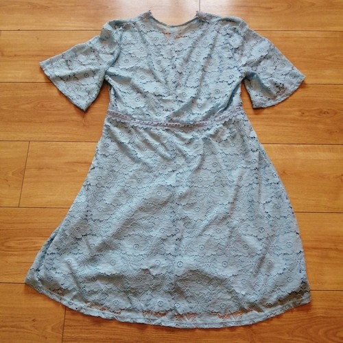 Vila Dress Womens UK Size 40 Floral Pattern Lined Short Sleeve Light Green - Picture 9 of 13