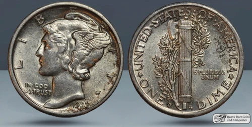 1939 D Mercury Dime, Nicer Almost Uncirculated, Silver, Ryan's Rare Coins, C7710