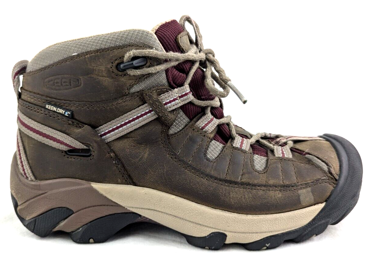 Stivali da trekking KEEN Targhee II donna US 8 38 5 Mid impermeabili marroni asciutti $ 165 usati in ottime condizioni*