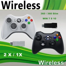 2X Wireless Controller For Microsoft Xbox 360 / 360 Slim / PC Windows 11/10/8/7