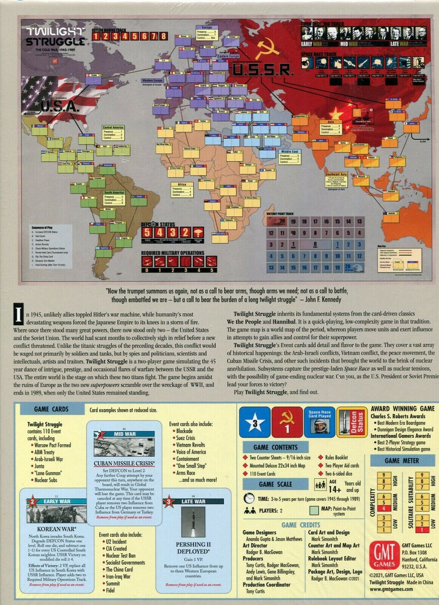 GMT Games - Twilight Struggle Deluxe Edition, 8th Printing