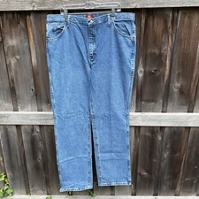 Wrangler  Mens Size 42 x 34 Blue Jeans Slim Fit Denim 36MWZ Cotton medium Wash