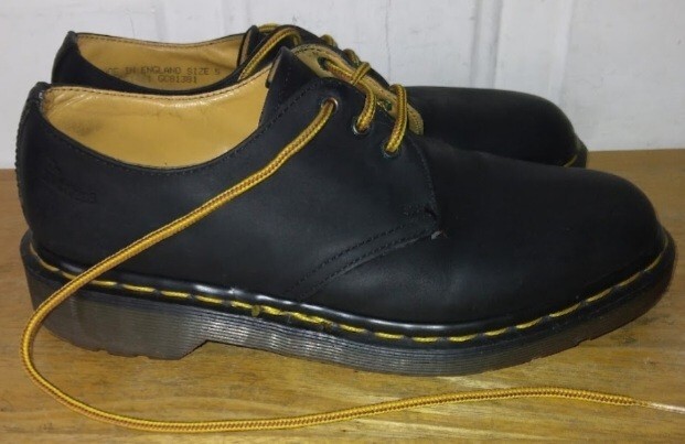 Dr.Martens 1461 Gibson 3 Eyes Black Leather Shoes. Sz 5 | eBay