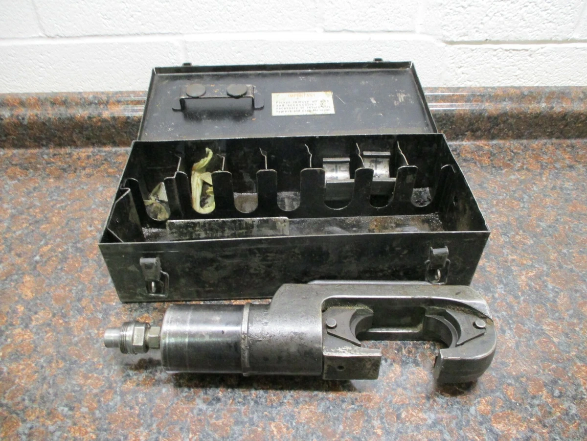 Burndy Y46 Hypress REMOTE HYDRAULIC CRIMPER CRIMPING TOOL W 2 DIE SETS CASE