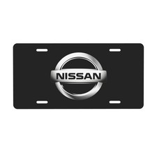 Nissan 12 X 6 Inch Car Black Front License Plate Cover Exterior Accessories
