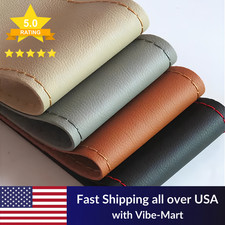 Leather Car Steering Wheel Cover Diy Sew On Wrap Anti Slip Universal 38 Cm 15