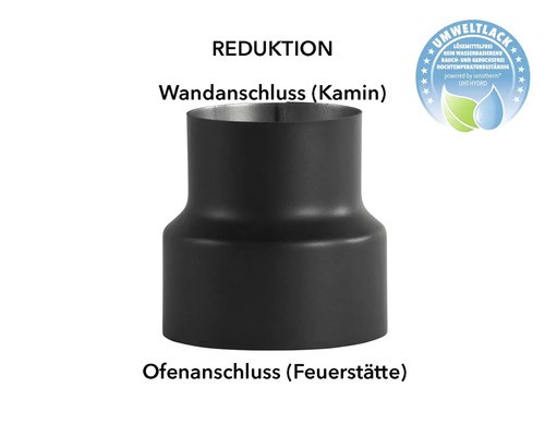 Ofenrohr Reduzierung Bertrams Ø 200-180 Mm Senotherm Uht-Hydro Schwarz-image