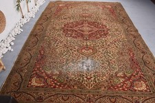 Vintage Large Rug 6,6x9,6 ft, Turkish Brown S...