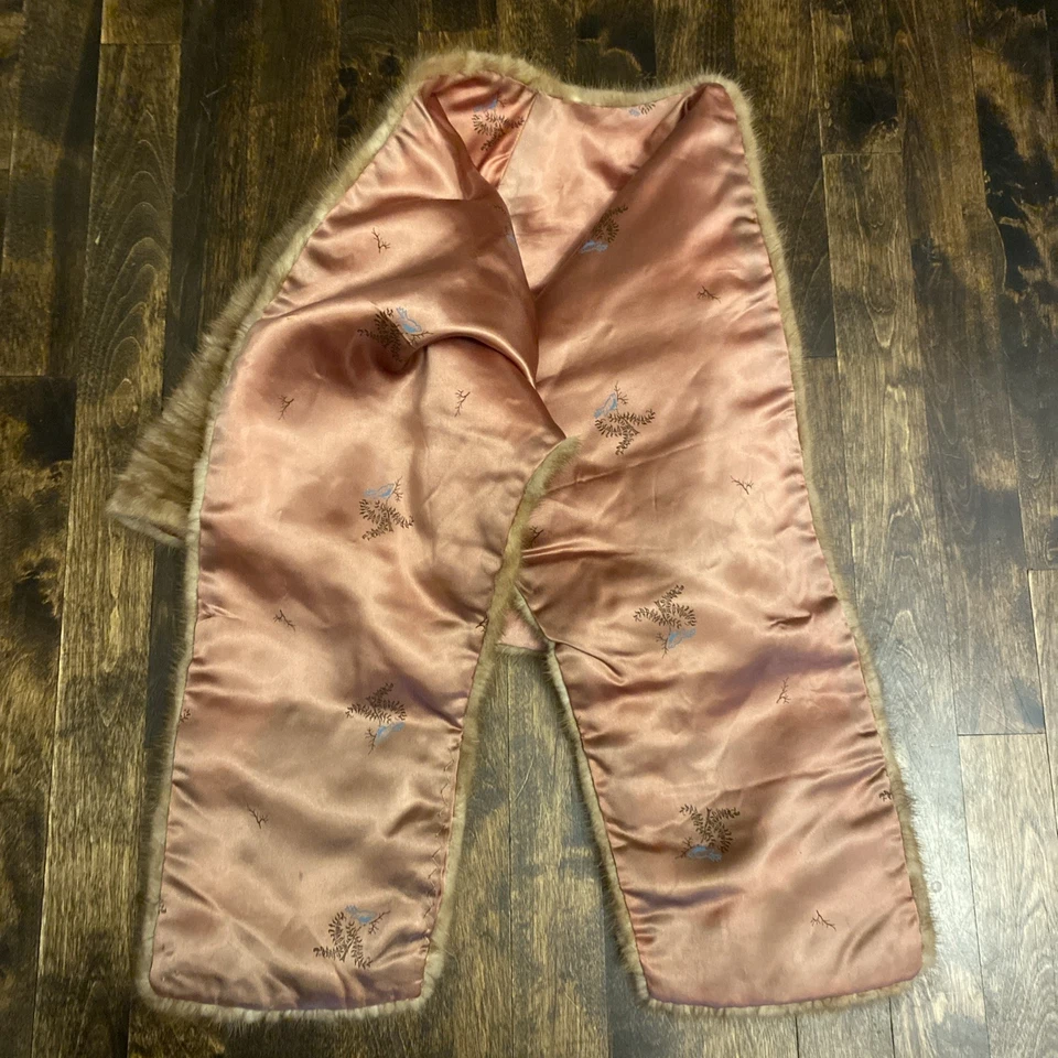 Envoltório xale nupcial vintage 1960-70 estola pele de vison taupe - Imagem 4 de 4