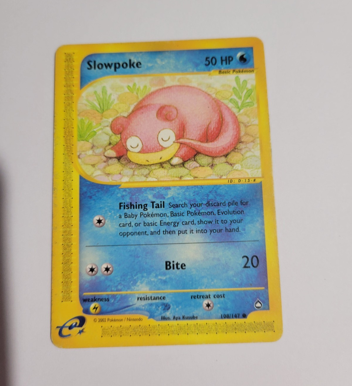Pokémon TCG Slowpoke 108/147 Aquapolis Common Regular EN Basic 50HP 2002