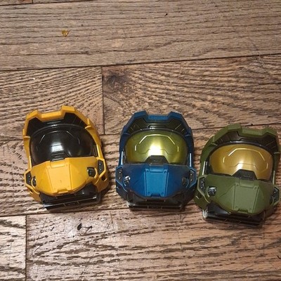 MEGA Halo Minifigure Helmet Headgear Accessories Lot of 3 Yellow/Blue/Green