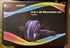 EnterSports 6-in-1 Ab Wheel Roller Set Core Workout Fitness Equipment ENT001S